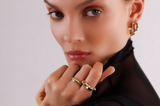 Baget Taşlı Bombe Altın Yüzük