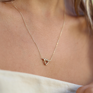 Düğüm Kalp Altın Kolye