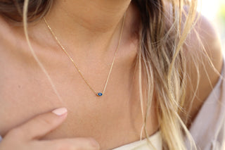 Çift Taraflı Mini Göz Altın Kolye