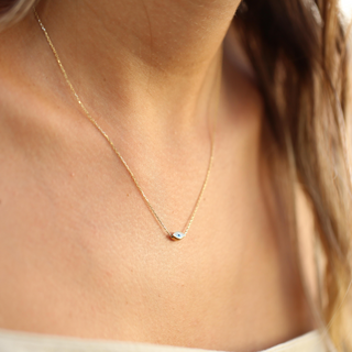 Çift Taraflı Mini Göz Altın Kolye