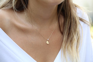 Altın İnci ve Kalp Kolye