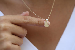 Altın İnci ve Kalp Kolye