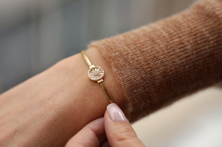 Baget Taşlı Balıksırtı Zincir Altın Bileklik – 14 Ayar Altın | CHN Kuyumculuk