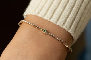 Altın Yeşil Gözlü Su Yolu Zoe Bileklik