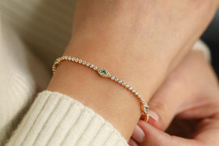 Altın Yeşil Gözlü Su Yolu Zoe Bileklik