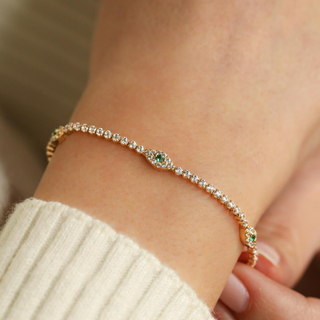 Altın Yeşil Gözlü Su Yolu Zoe Bileklik