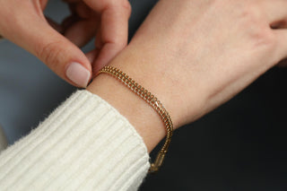 Çift Sıra Zincir Altın Bileklik