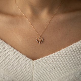 Rose Taşlı Göz Altın Kolye