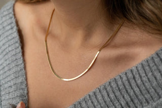 Altın İtalyan Ezme Zincir Kolye