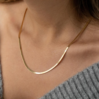 Altın İtalyan Ezme Zincir Kolye