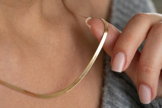 Altın İtalyan Ezme Zincir Kolye