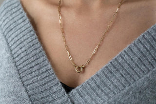 Simit Kilitli Ataş Zincir Altın Kolye