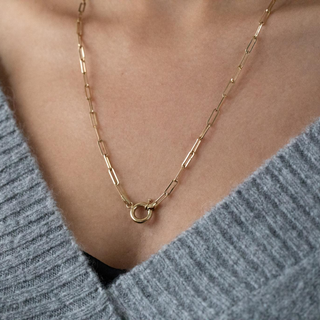 Simit Kilitli Ataş Zincir Altın Kolye