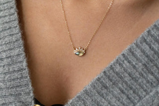 Büyük Taşlı Göz Altın Kolye