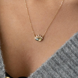 Büyük Taşlı Göz Altın Kolye