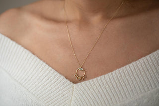 Taşlı  Çember Göz  Altın Kolye