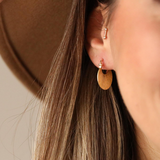 Altın Yelpaze Küpe