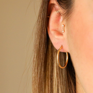 Orta Boy Halka Altın Küpe