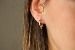 Üçgen Halka Altın Küpe