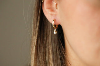 Altın Halka Perla Küpe