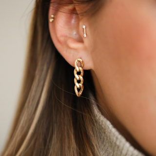 Klasik Zincir Altın Küpe