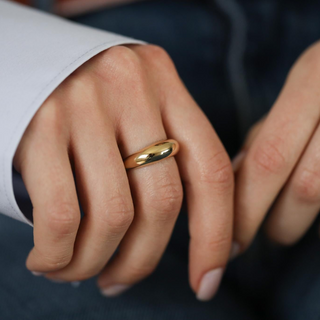 Dalgalı Bombe Altın Yüzük