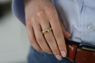 Dalgalı Bombe Altın Yüzük