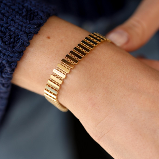 Çizgi Pullu Kalın Altın Bileklik – 14 Ayar Altın | CHN Kuyumculuk
