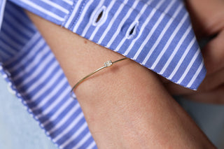 Baget Taşlı Tel Altın Bileklik