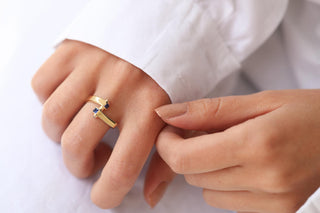 Altın Blue Lunde Yüzük