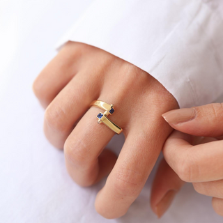 Altın Blue Lunde Yüzük