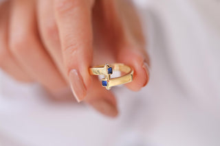 Altın Blue Lunde Yüzük