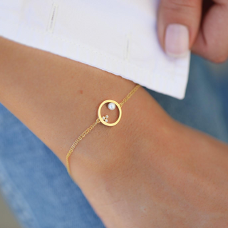 Altın Tedi İnci Bileklik