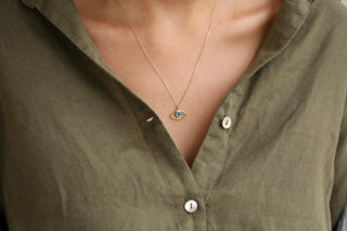 Mavi Göz Altın Kolye