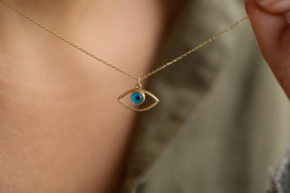 Mavi Göz Altın Kolye