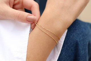 İkili Ataş Zincir Altın Bileklik