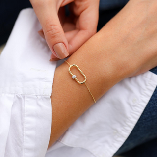 Küp Detay Elips Altın Bileklik