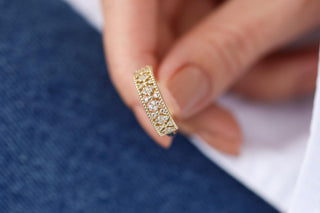 Taşlı Günlük Tasarım Altın Yüzük