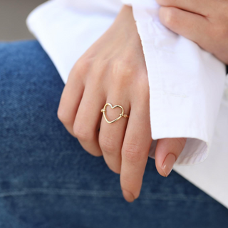 Kalp Tel Altın Yüzük