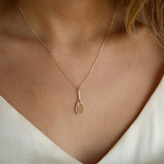 Altın Raket Kolye – 14 Ayar Altın | CHN Kuyumculuk