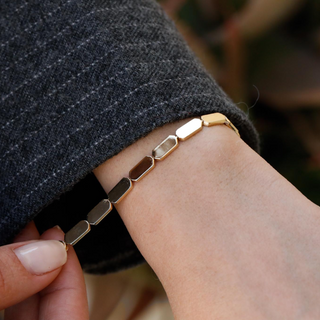 Sade Blok Altın Bileklik