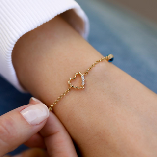 Burgu Kalp Taşlı Altın Bileklik