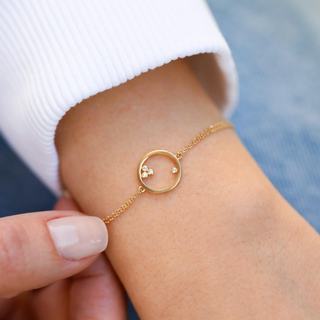 Taşlı Halka Altın Bileklik