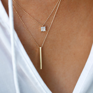 Altın İkili Baget Kadın Kolye