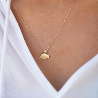 Altın Bulut ve İnci Kadın Kolye