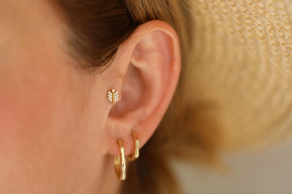 Taşlı Nix  Altın Piercing